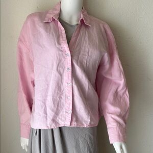 Zara Pink Button-Up Blouse